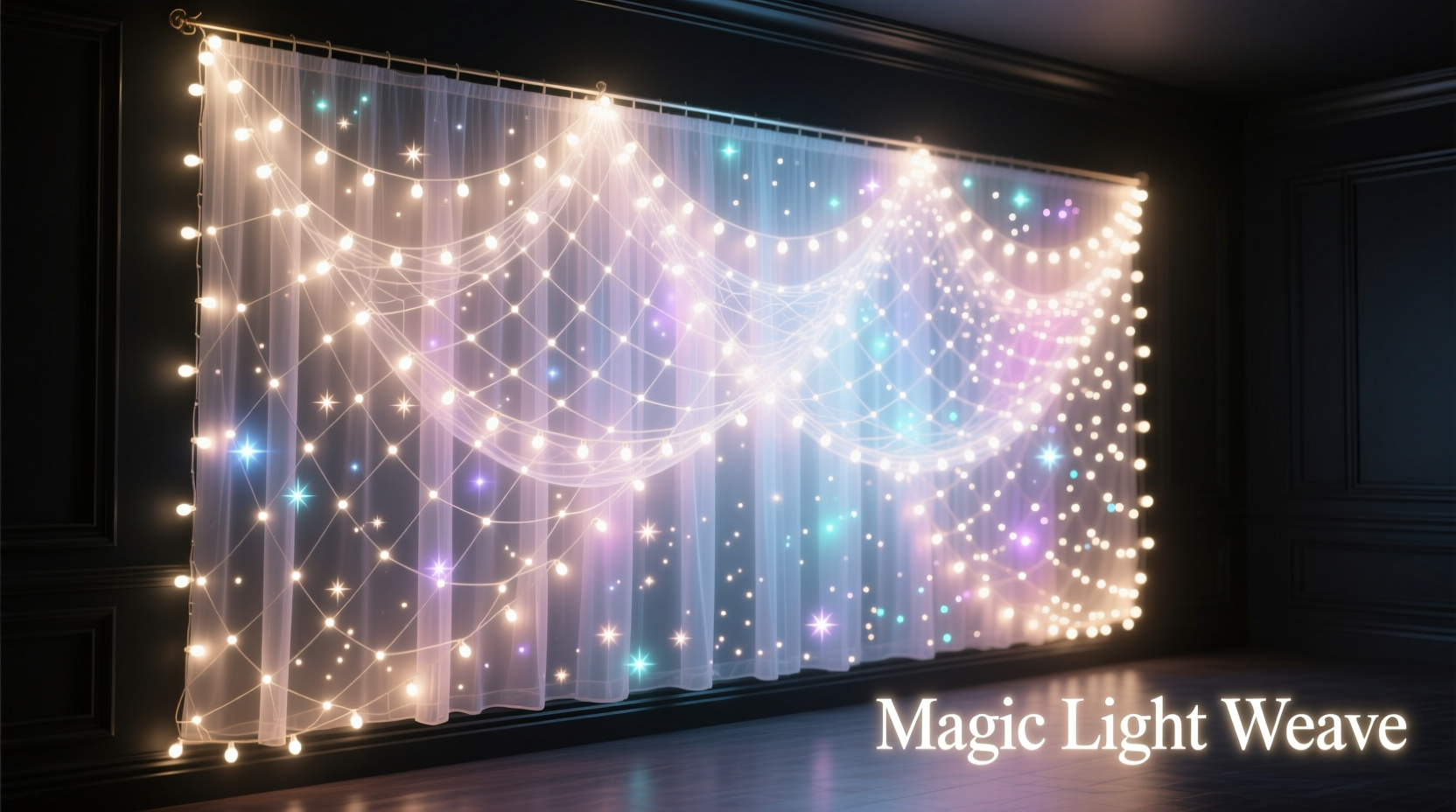 string light curtain vs net lights which covers walls better for a magical effect