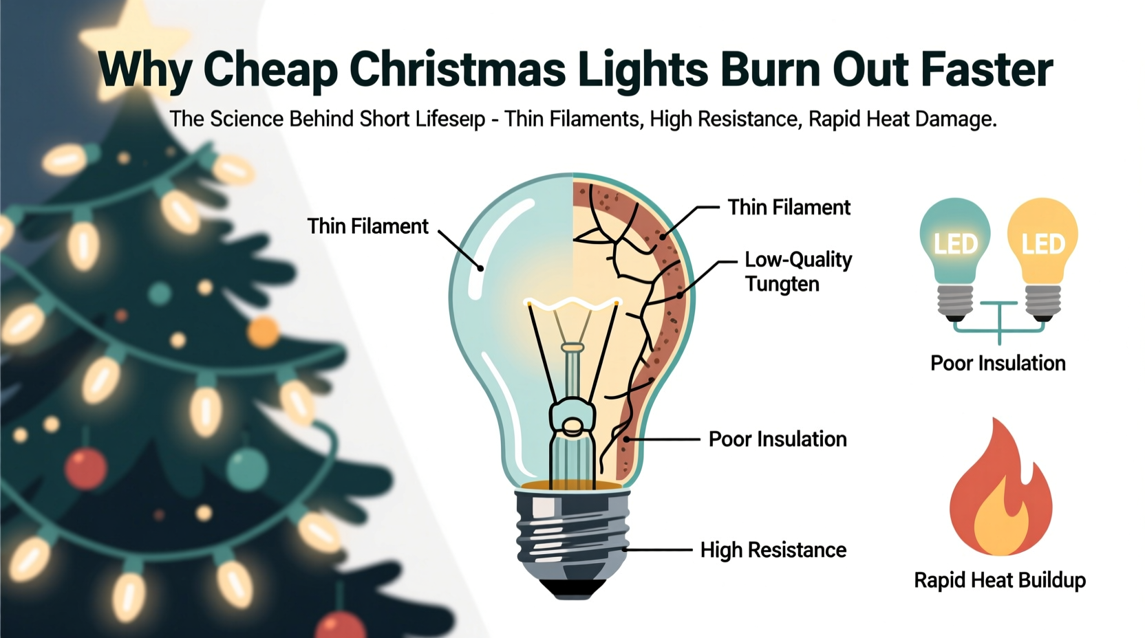 why do cheap christmas lights burn out faster science behind the bulbs
