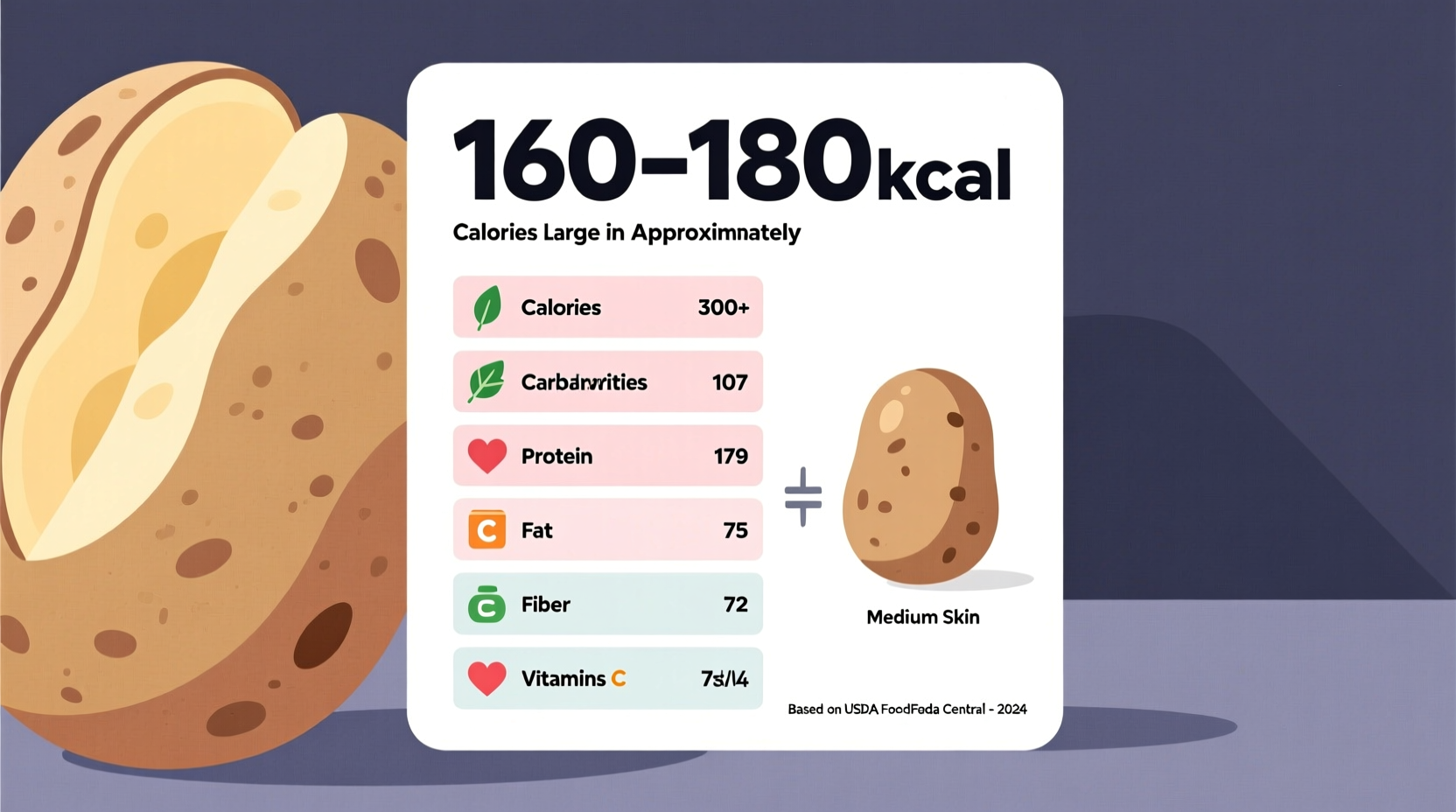 Large Potato Calories: 291 Calories (USDA Verified)
