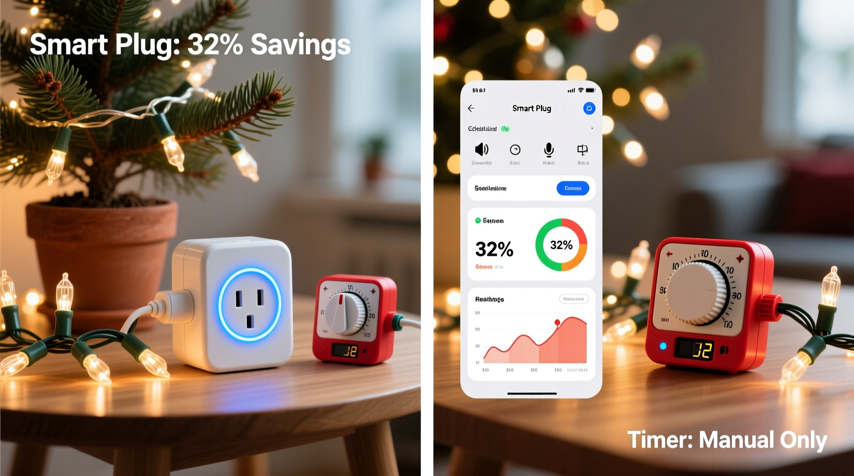christmas light timer vs smart plug which gives you more control and savings