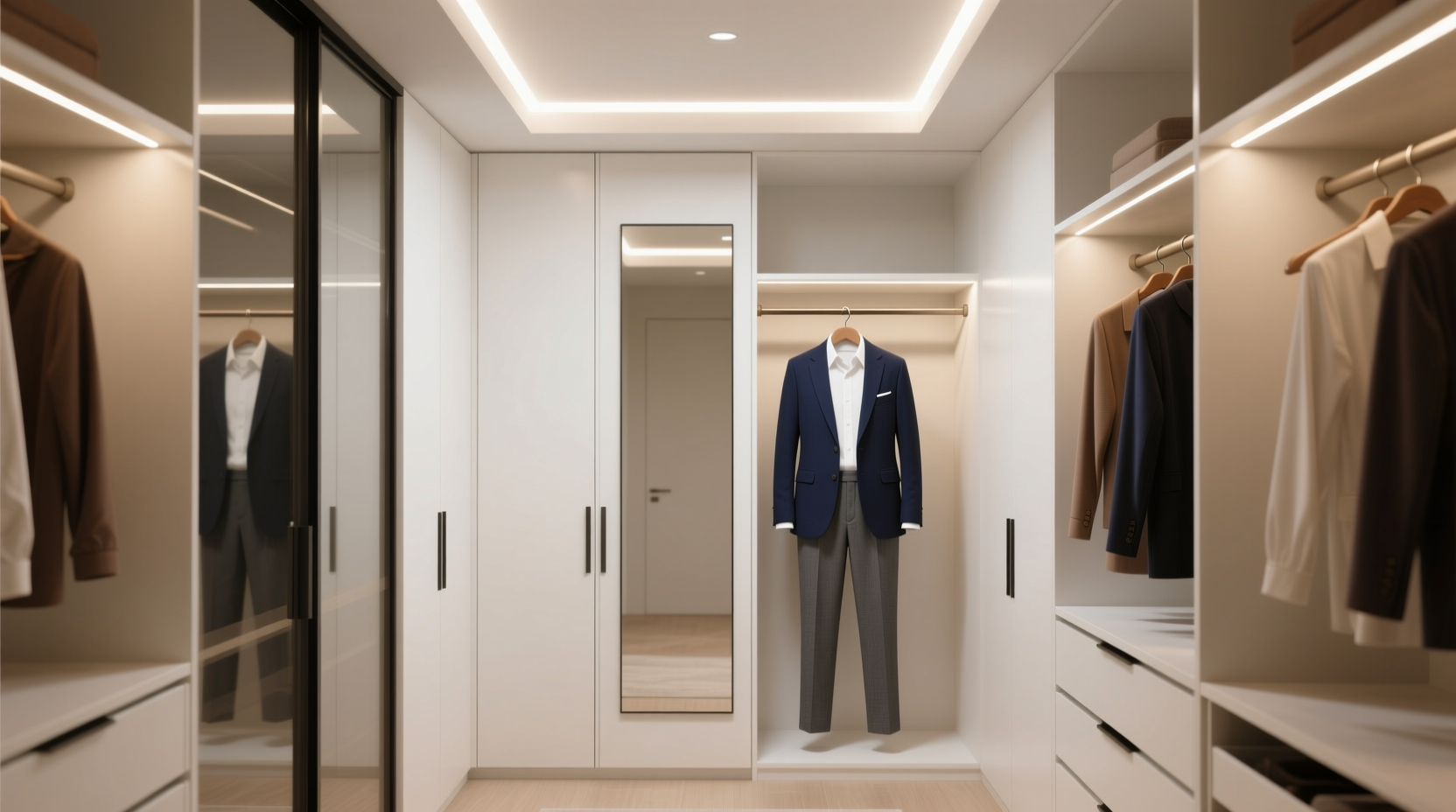 closet lighting for outfit matching