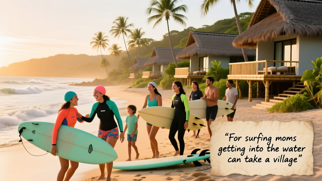 For Surfing Moms: Getting Into The Water Can Take A Village