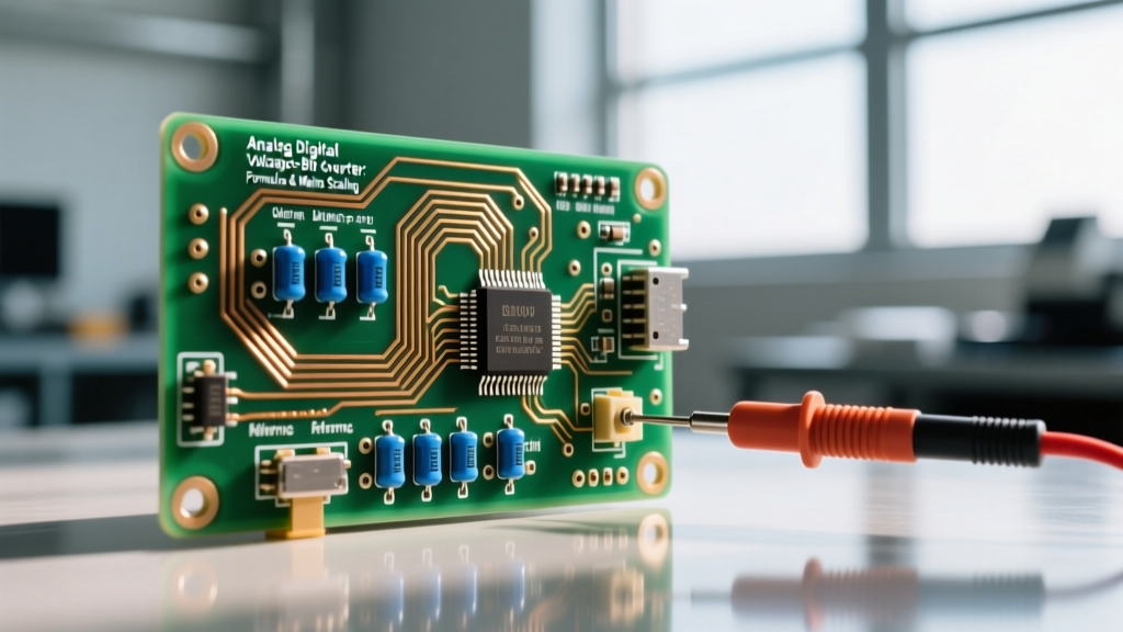 Analog Digital Converter Voltage-to-Bit Conversion: Formulas & Mains Scaling