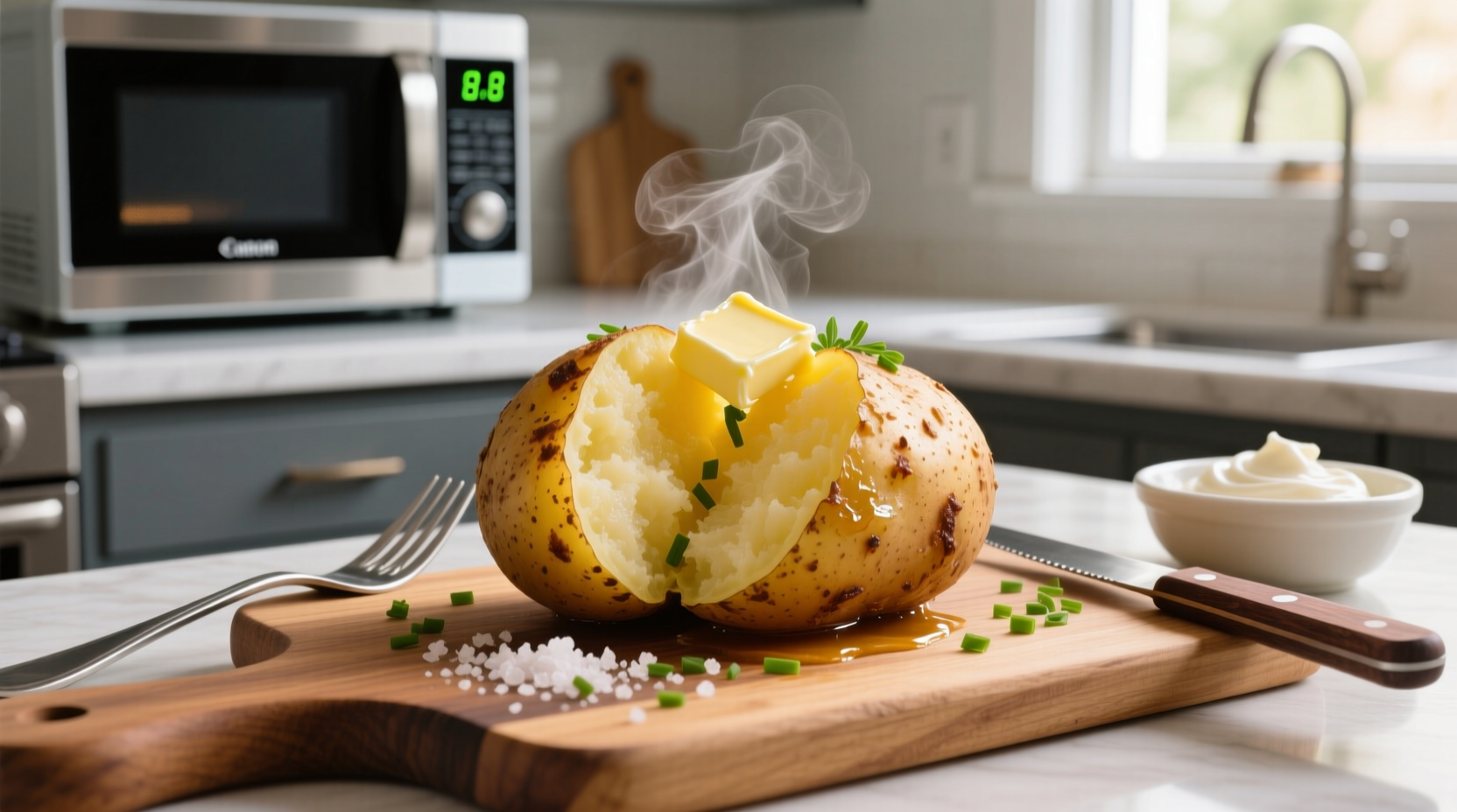 Quick microwave potato recipe preparation