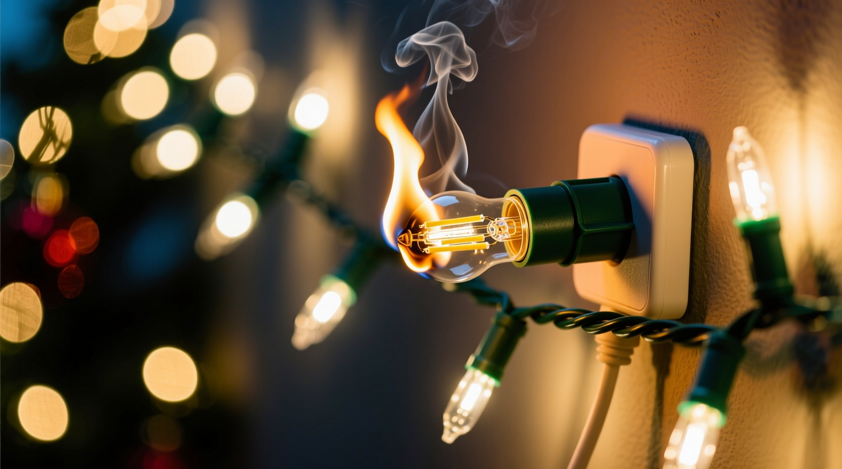 why does my led christmas light smell like burning when first plugged in