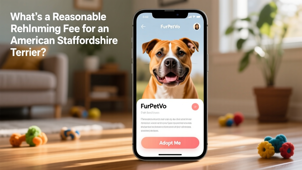 Screenshot-style graphic showing a well-designed FurPetVo pet profile with photo, bio, and 'Adopt Me' button