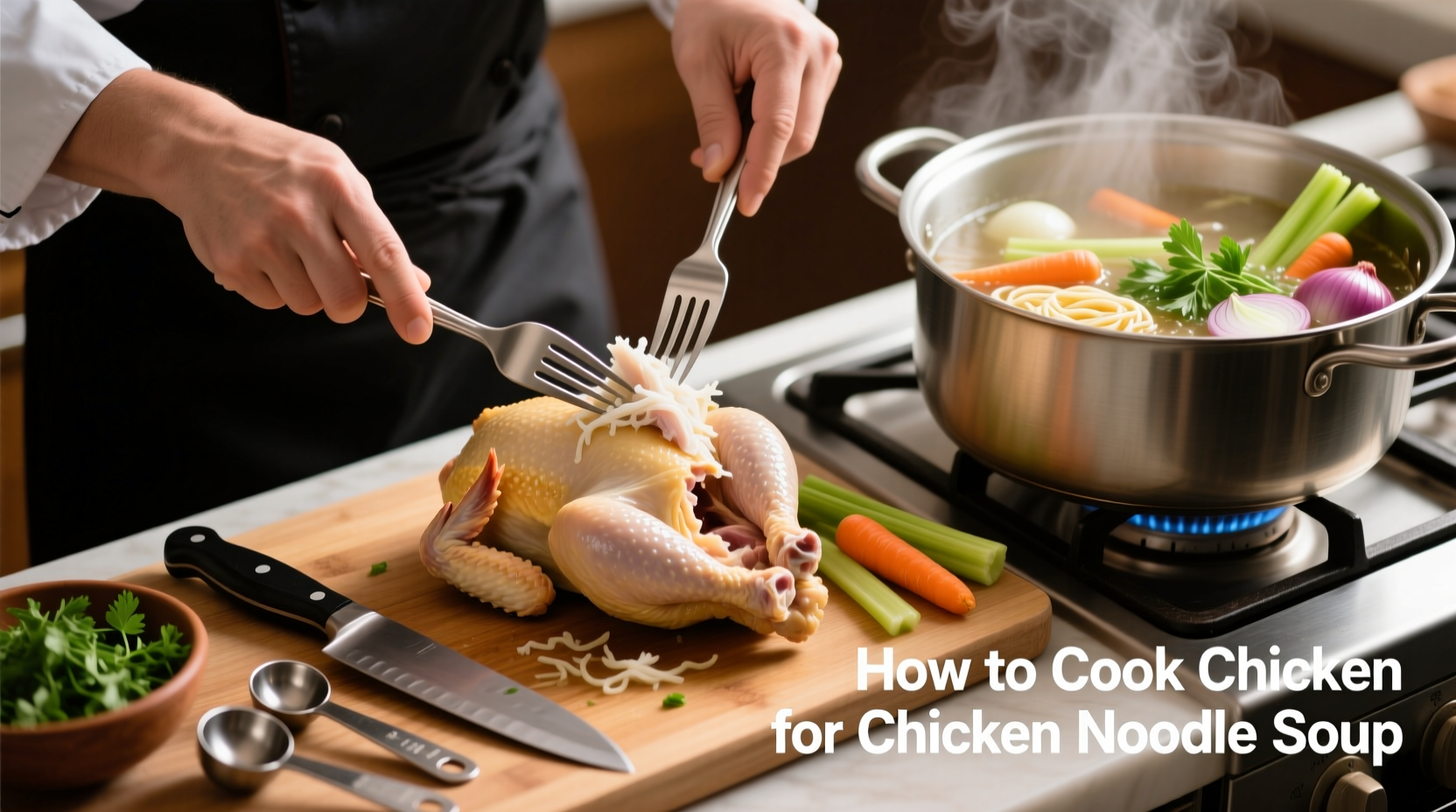 how to cook chicken for chicken noodle soup