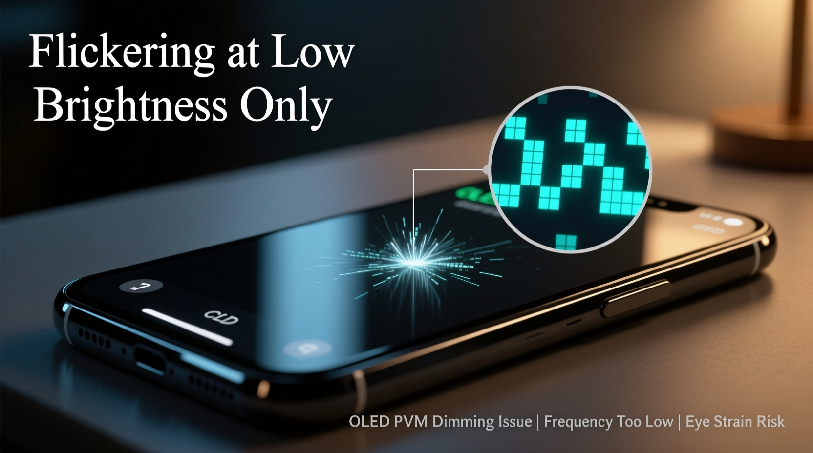 why is my phone screen flickering only at low brightness