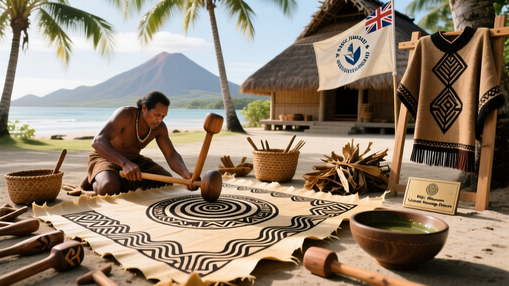 Fijian Masi Barkcloth Beating Techniques And Symbolic Patterning