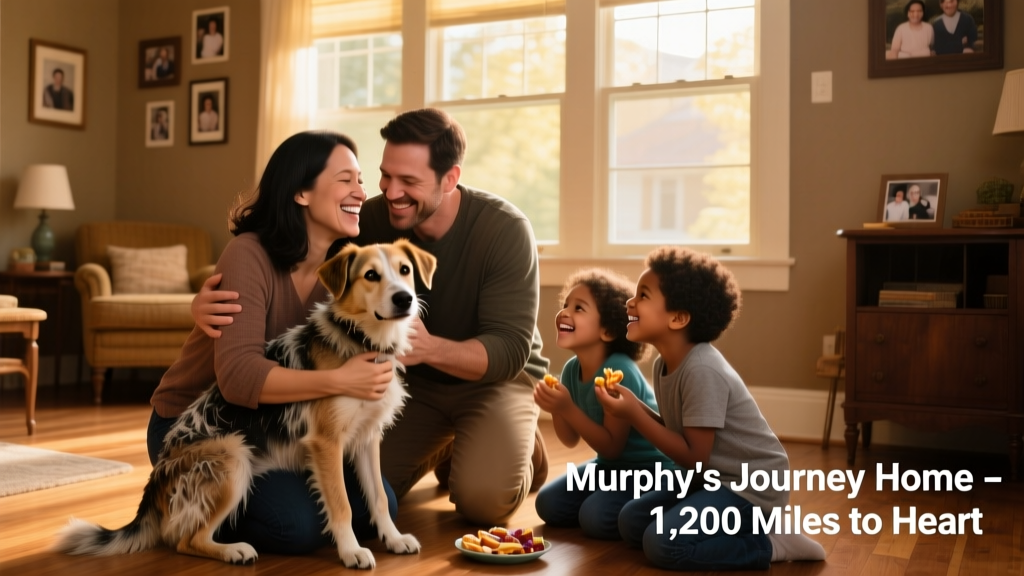 Family Adopts Foster Pup Murphy After He Was Lost 1,200 Miles From Home