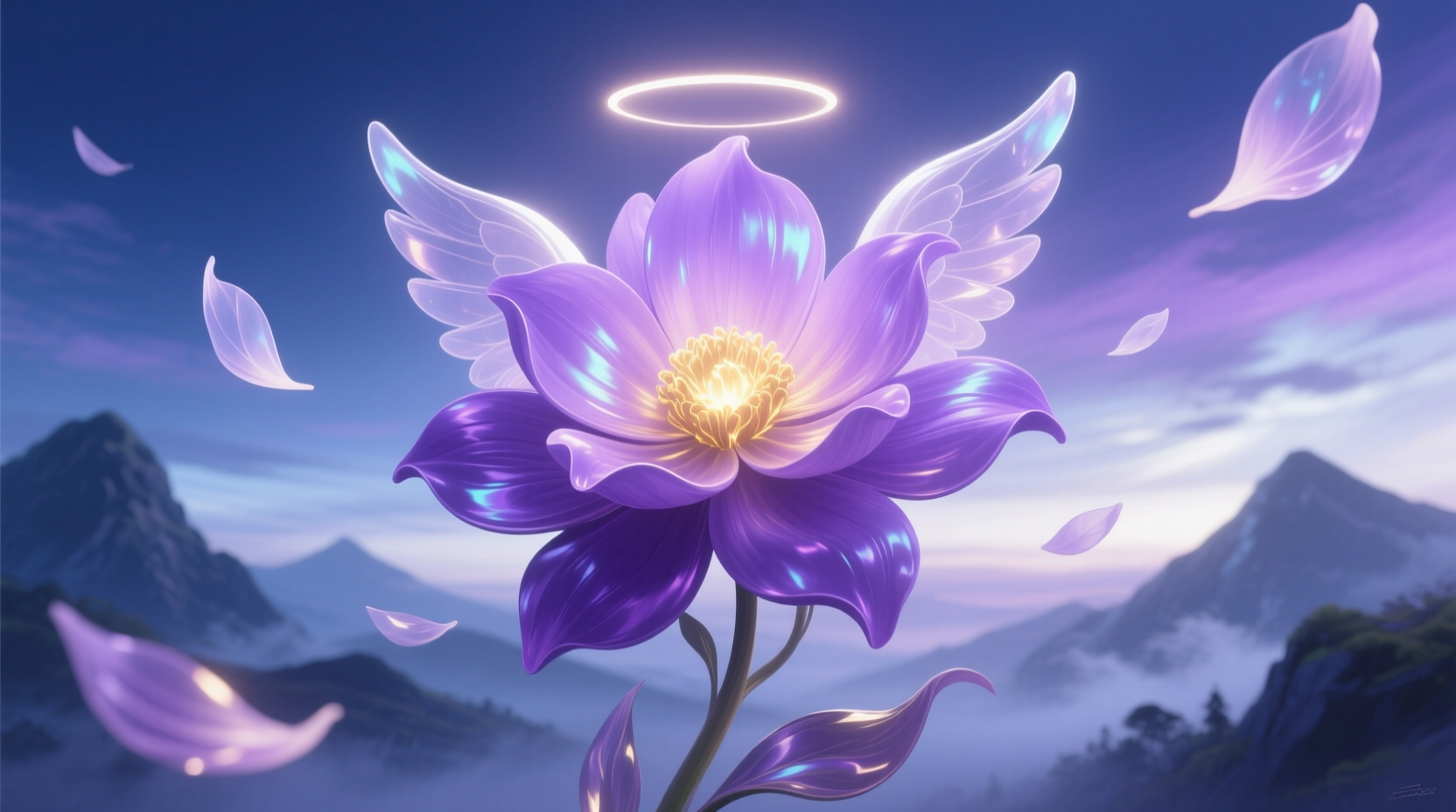 purple angel flower