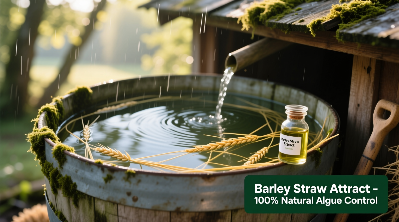 barley straw extract for rain barrel algae