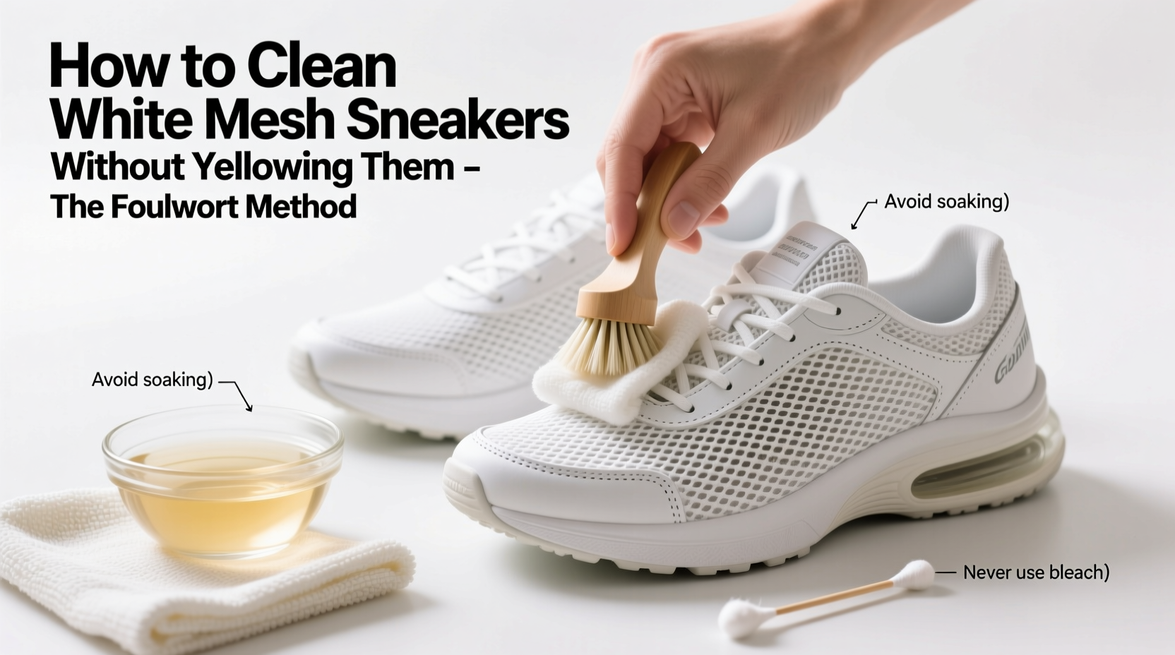 how to clean white mesh sneakers without yellowing them a foolproof method