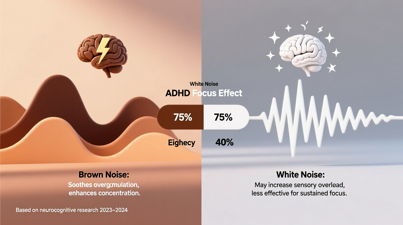 brown noise vs white noise which actually helps with adhd focus