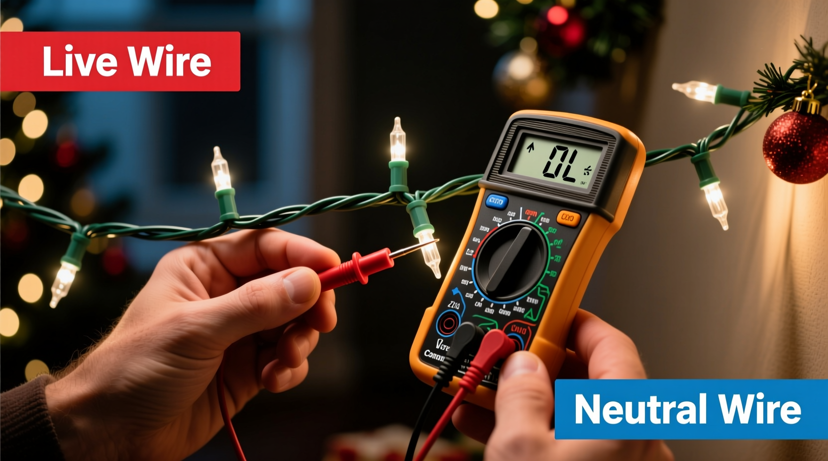 how to use a multimeter to find breaks in christmas light circuits