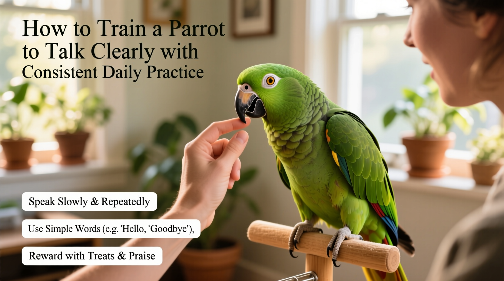 how to train a parrot to talk clearly with consistent daily practice
