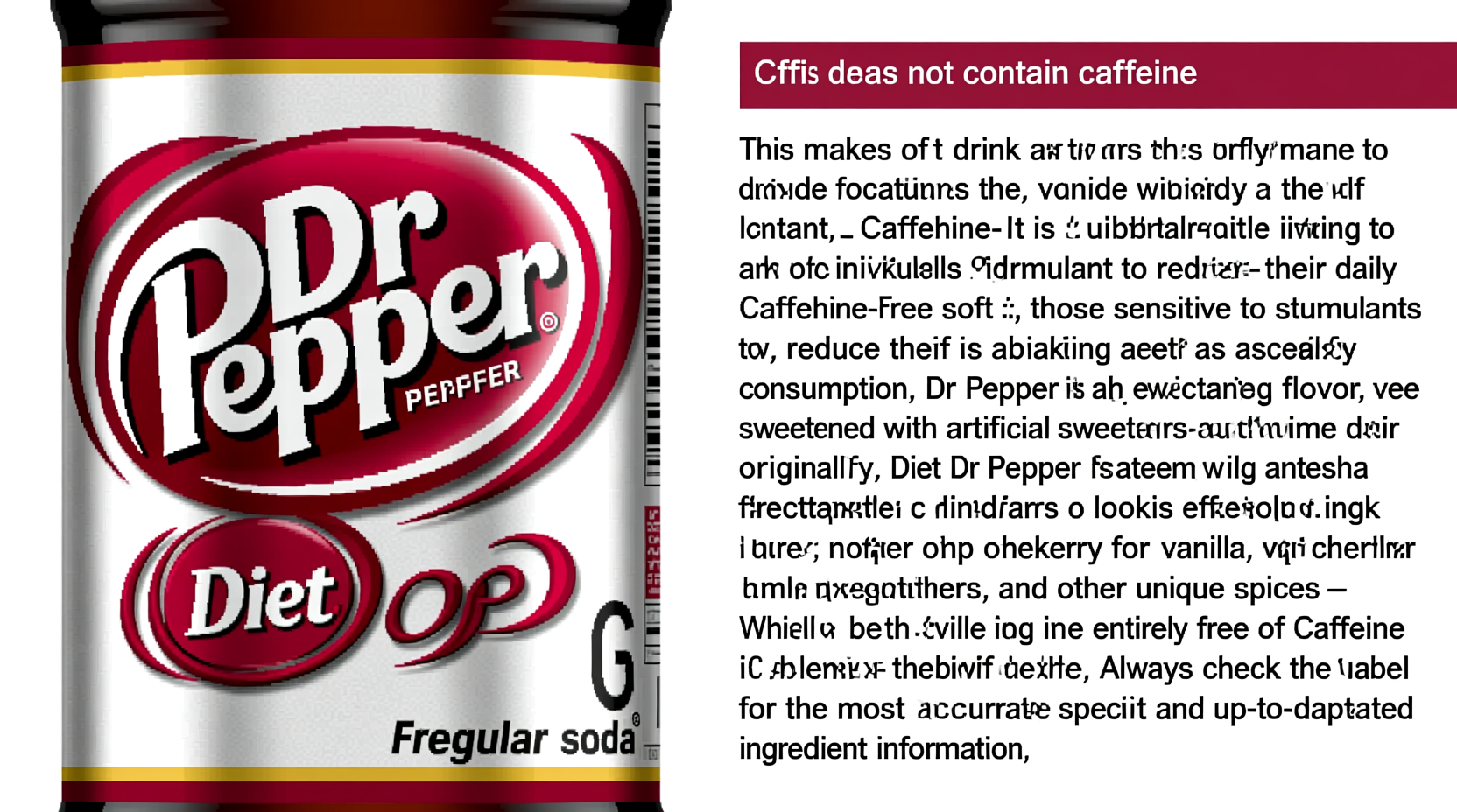 Diet Dr Pepper Caffeine Content: 44mg Per 12oz Serving
