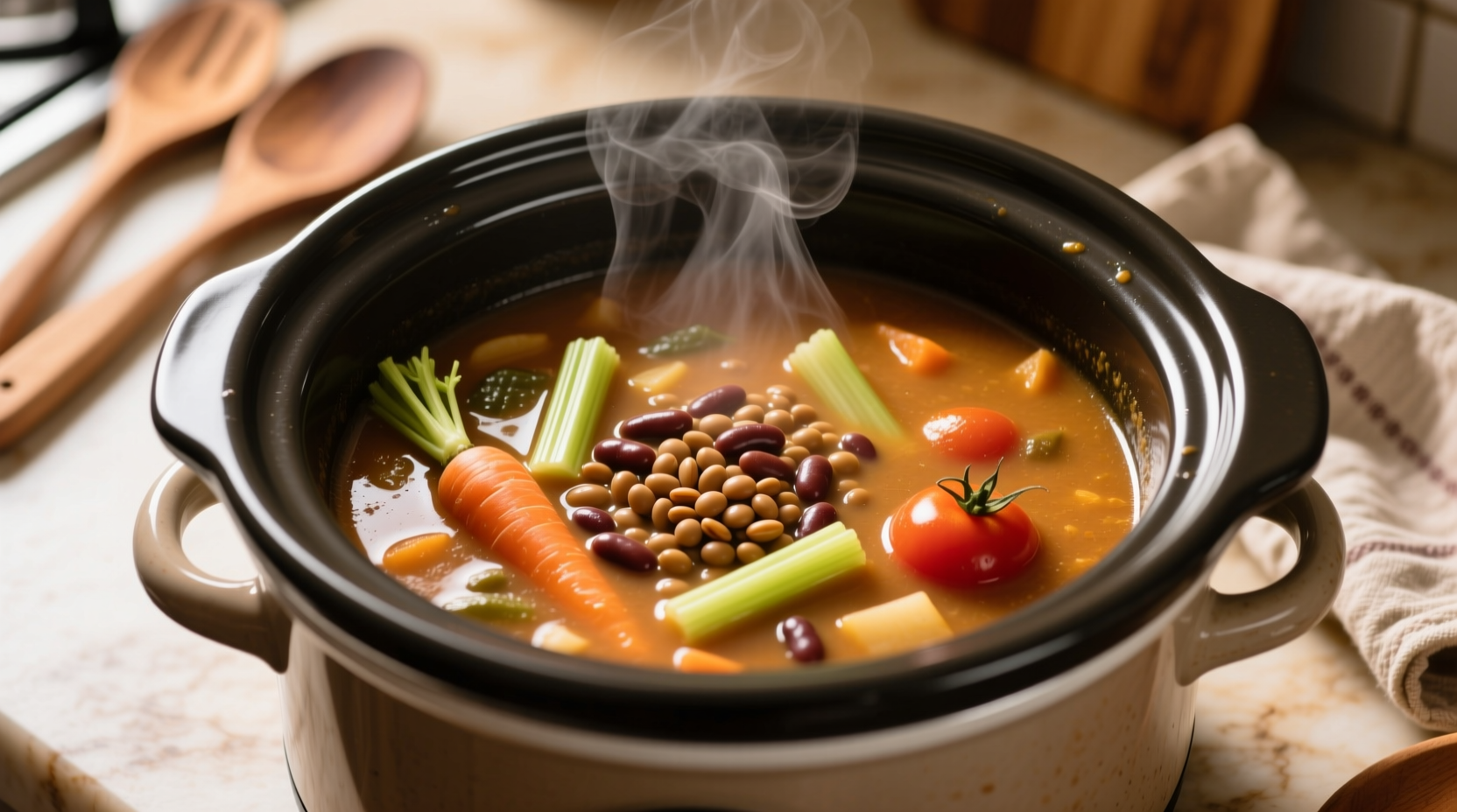 make better soup in a crock pot by using less water