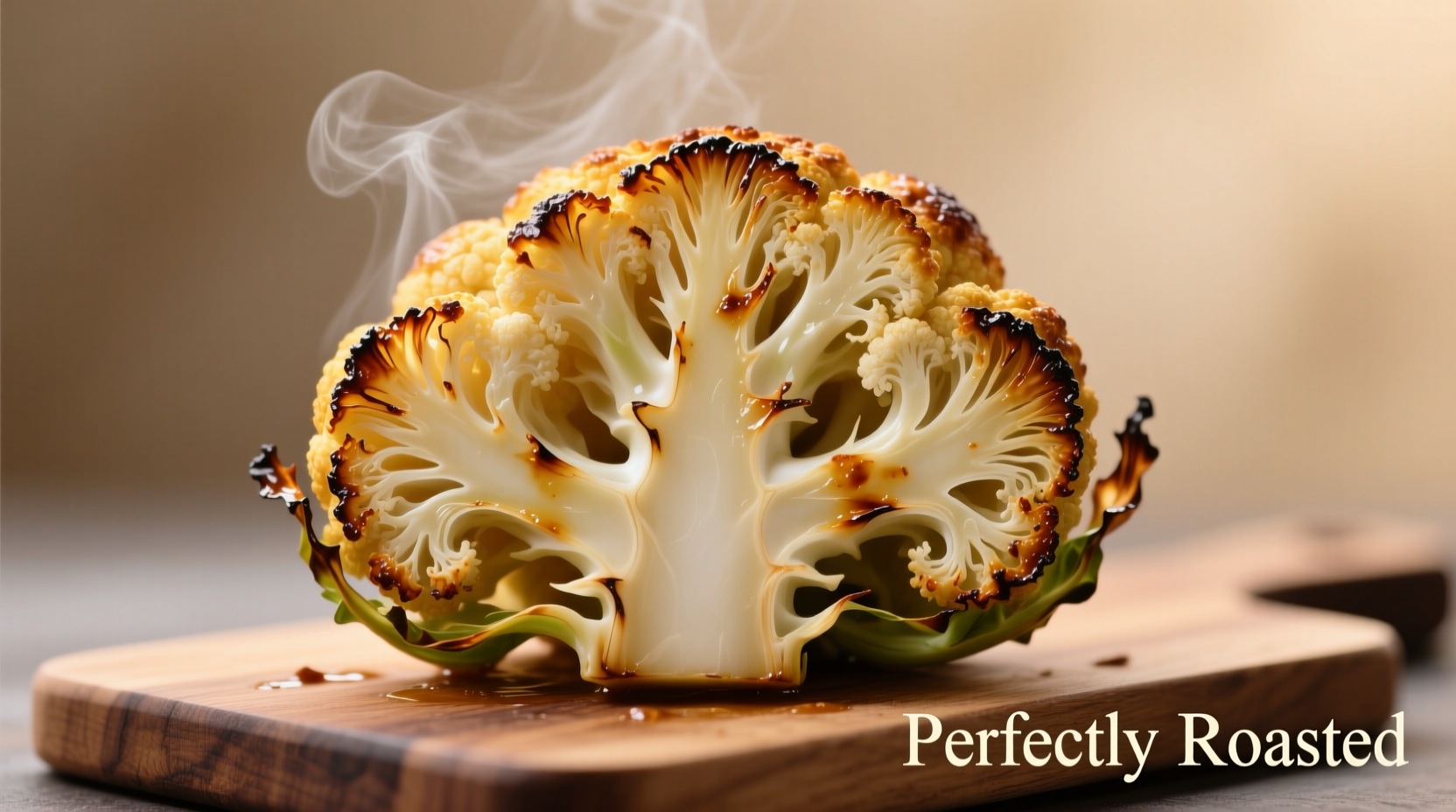 Perfectly roasted cauliflower with crispy edges