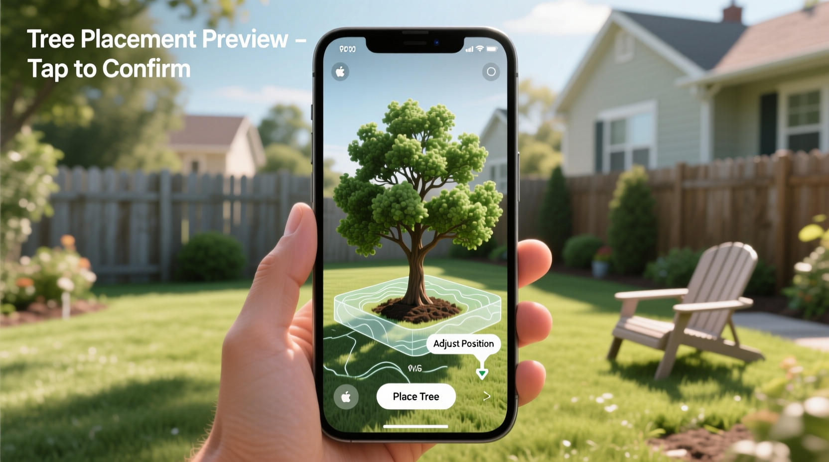 how to use augmented reality apps to preview tree placement