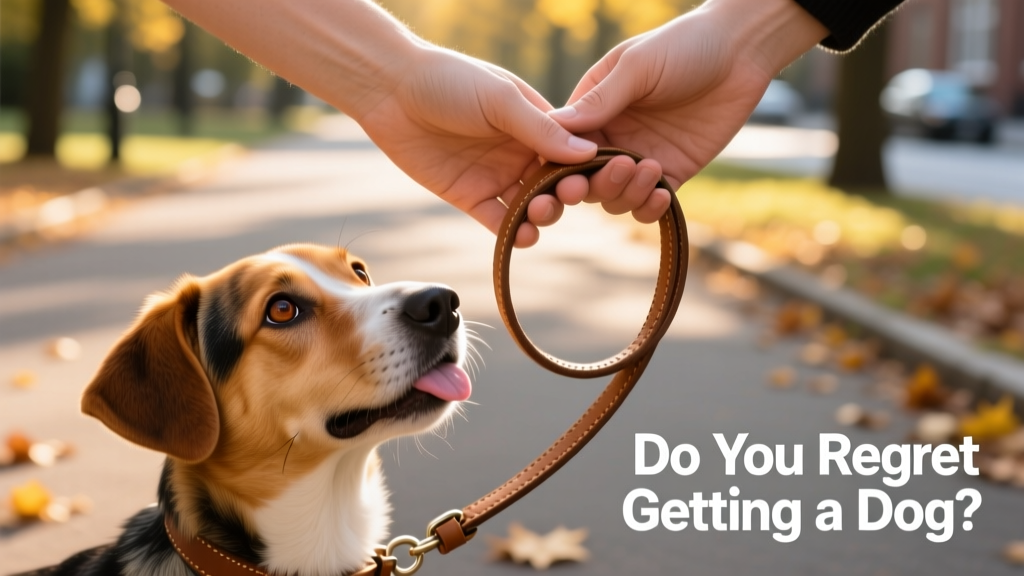 Two hands gently holding a leash while a friendly dog looks up expectantly