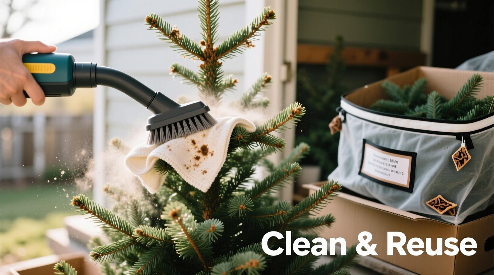 how to clean artificial christmas trees after years of dusty attic storage
