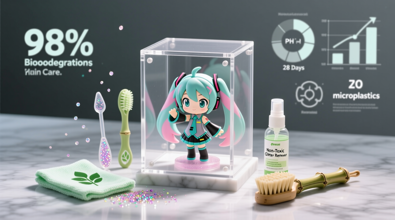 biodegradable glitter cleaners acrylic cases