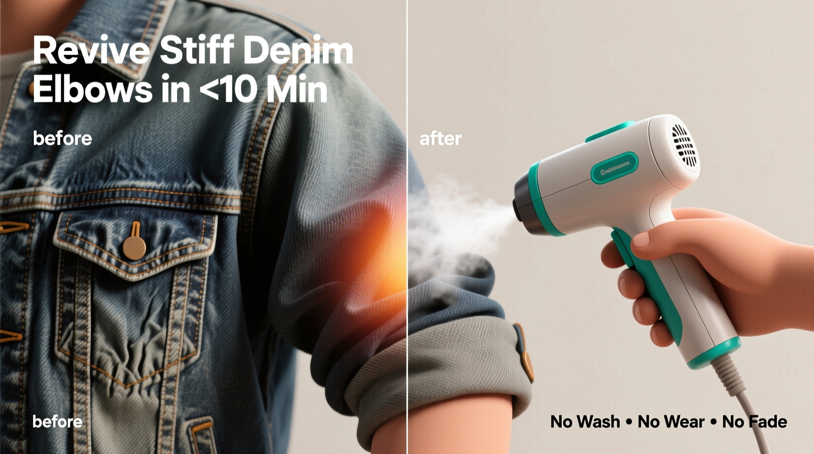 how to revive stiff denim jacket elbows