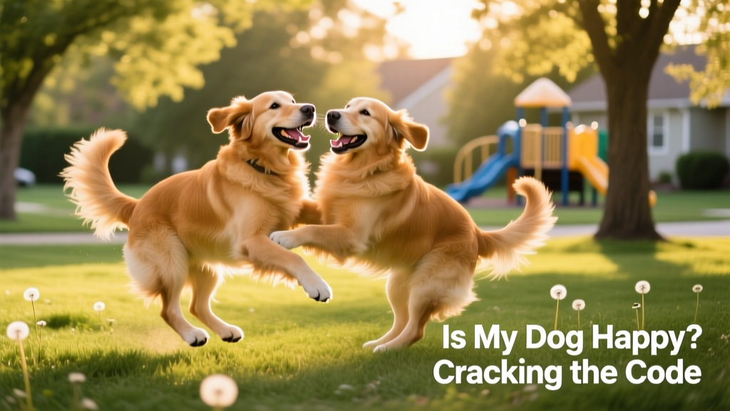 Two joyful Golden Retrievers playing together in a sunlit park
