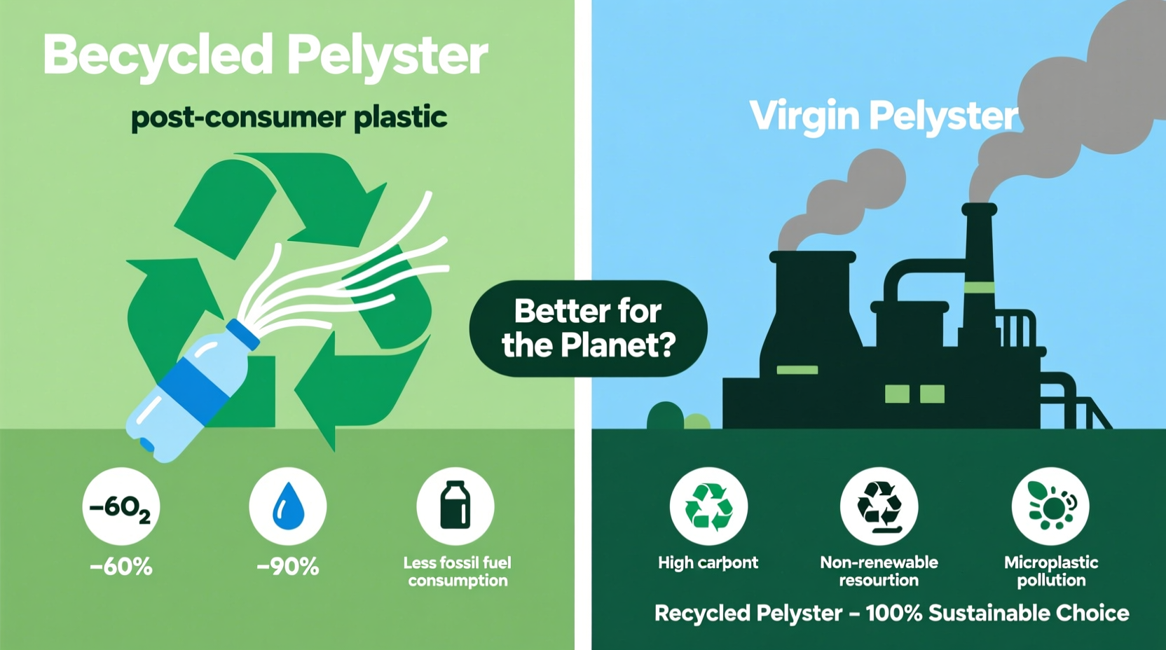 recycled polyester vs virgin polyester which is better for the planet