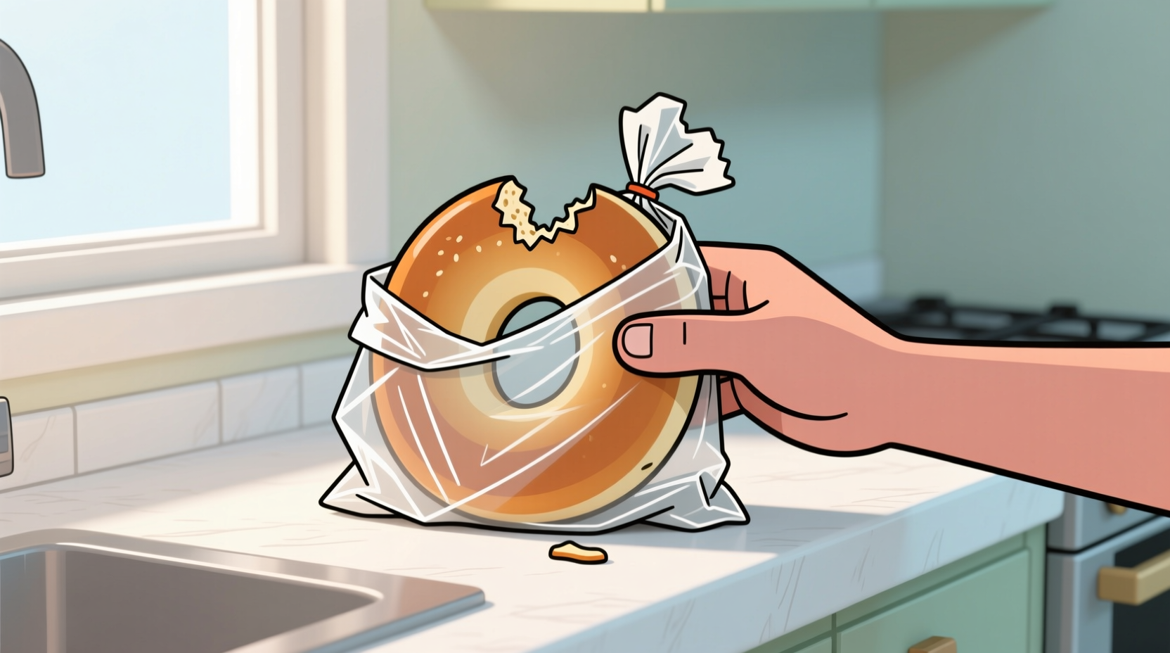 dont bother clipping a bagel bag shut just use the bag