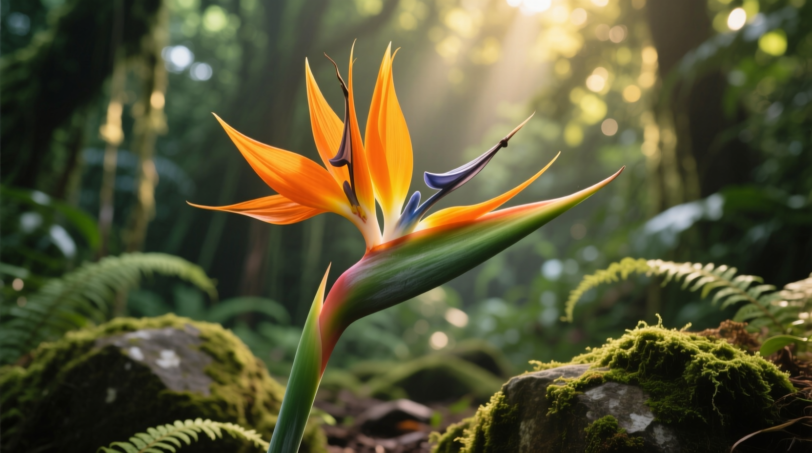 orange birds of paradise plant
