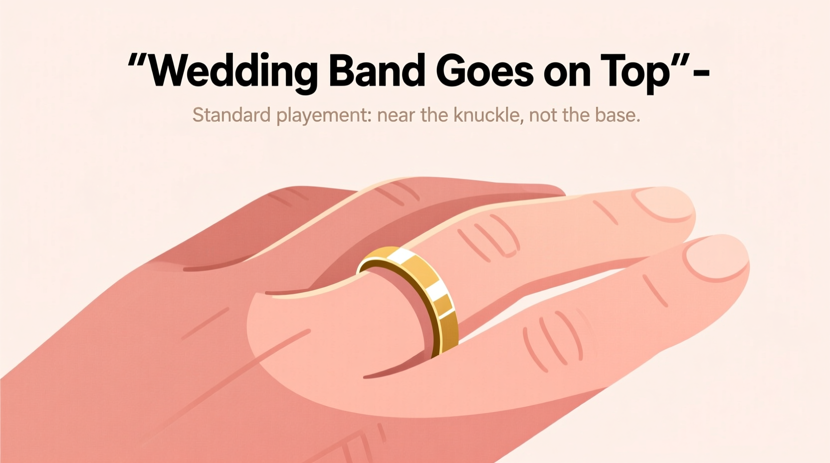 does wedding band go on top or bottom