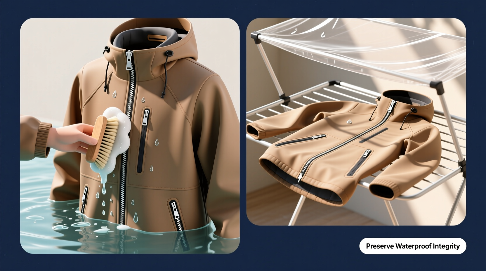 how to clean a reversible rain jacket safely
