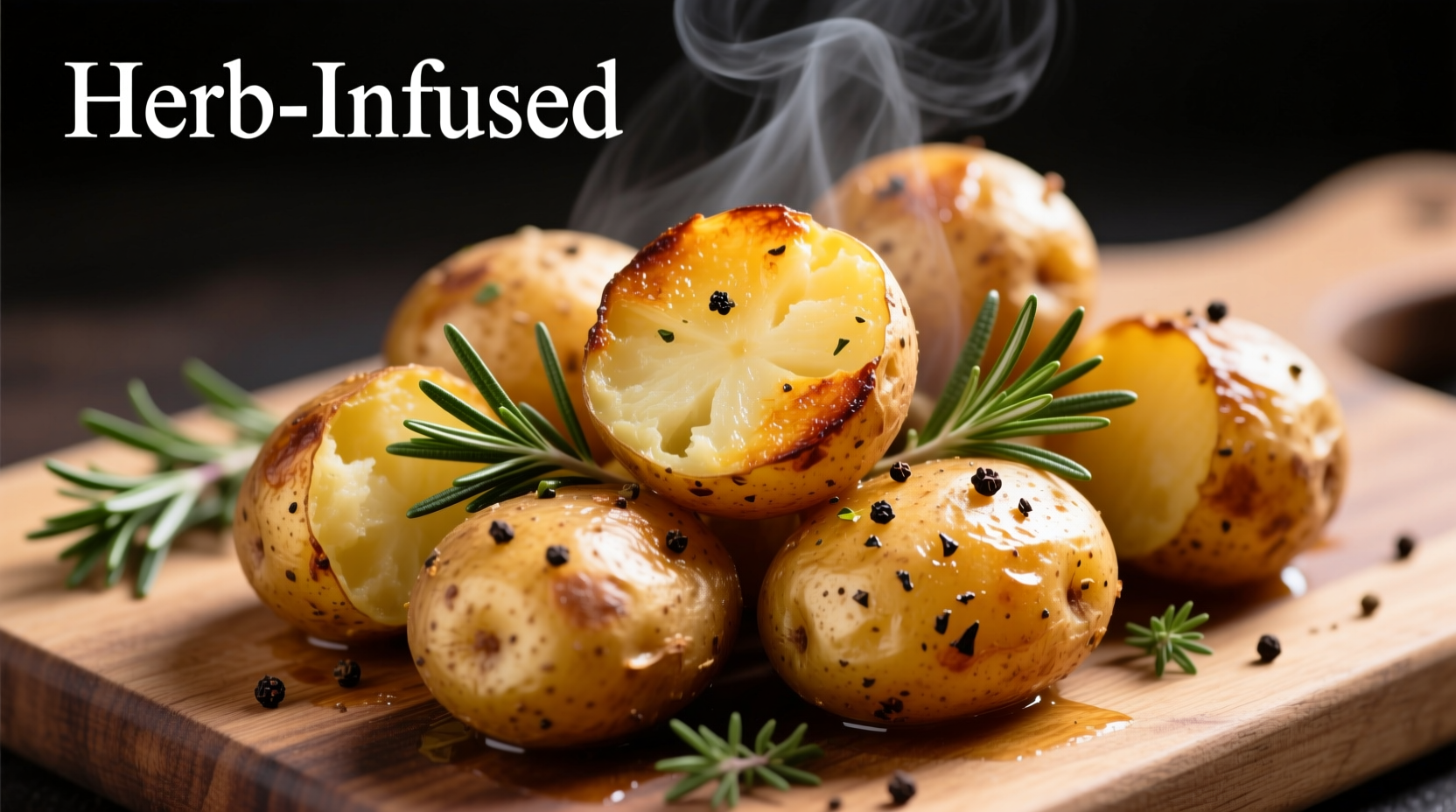 Perfectly roasted golden potatoes with herbs