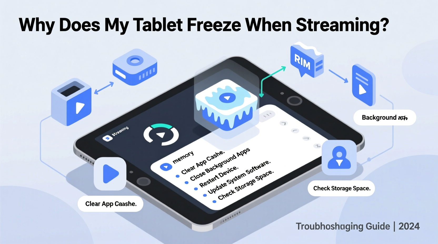 why does my tablet freeze when streaming fixing cache and memory issues