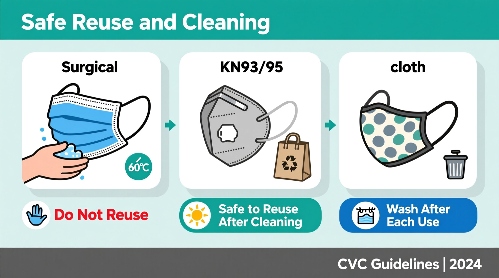 can you reuse face masks safely and how to clean different types