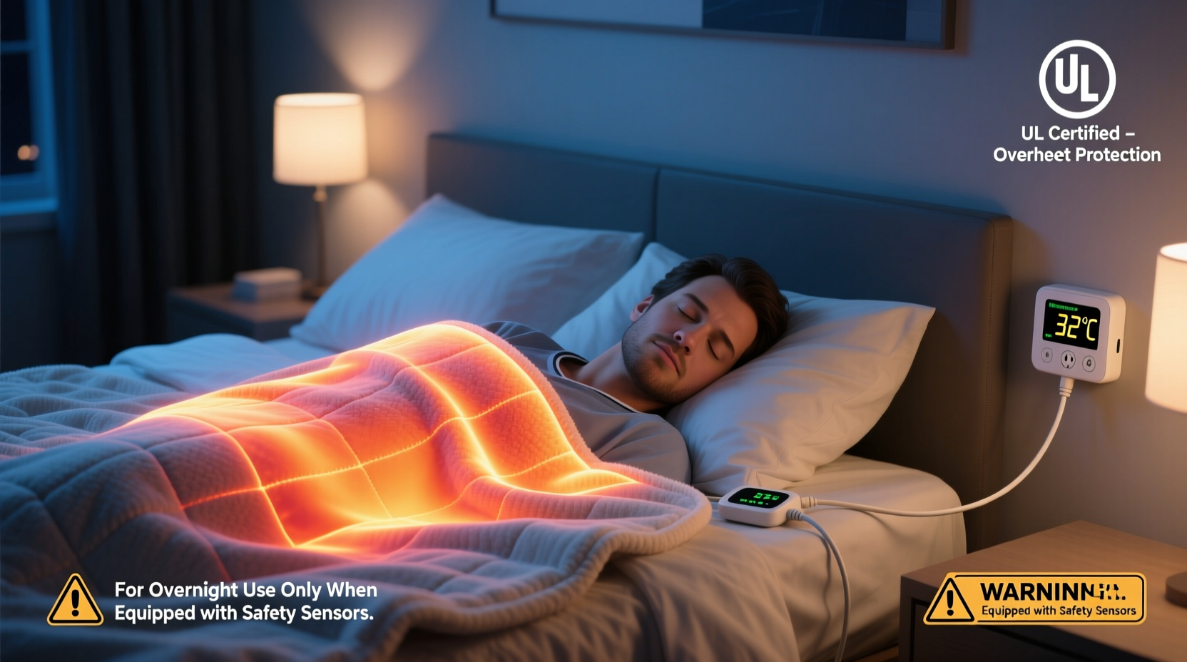 is a heated blanket safe to use all night or does it pose risks