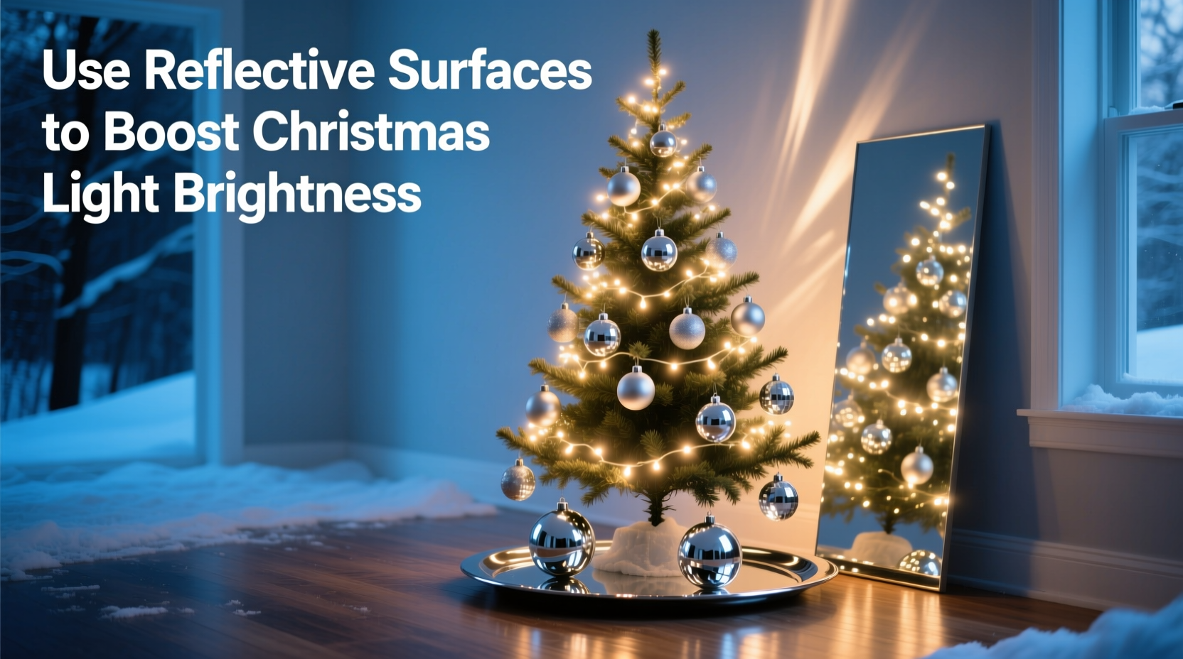 how to use reflective surfaces to enhance christmas light brightness