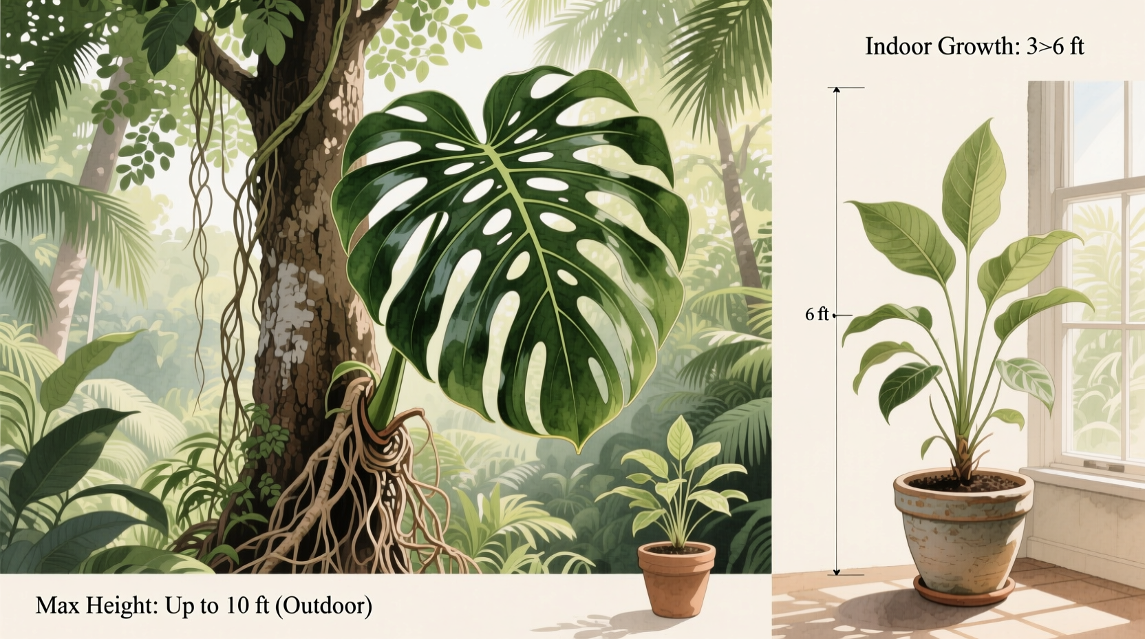 Monstera Size Guide: 6ft+ Growth Tips | TheHomeSprouts