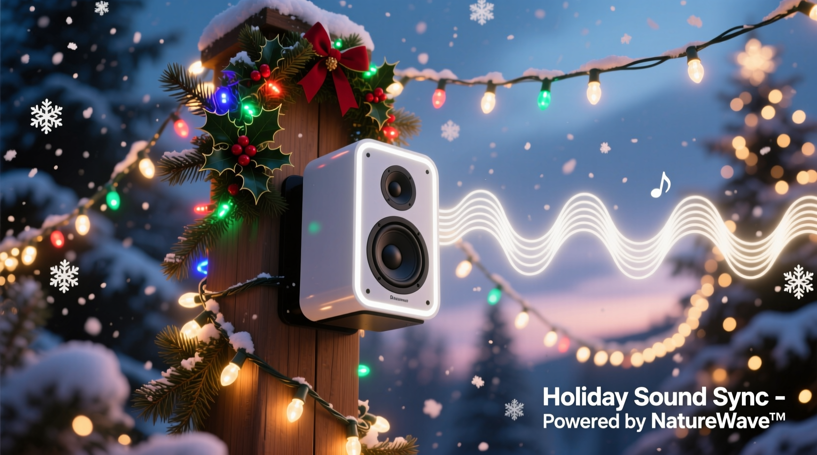 outdoor speaker synced christmas lights for immersive holiday sound