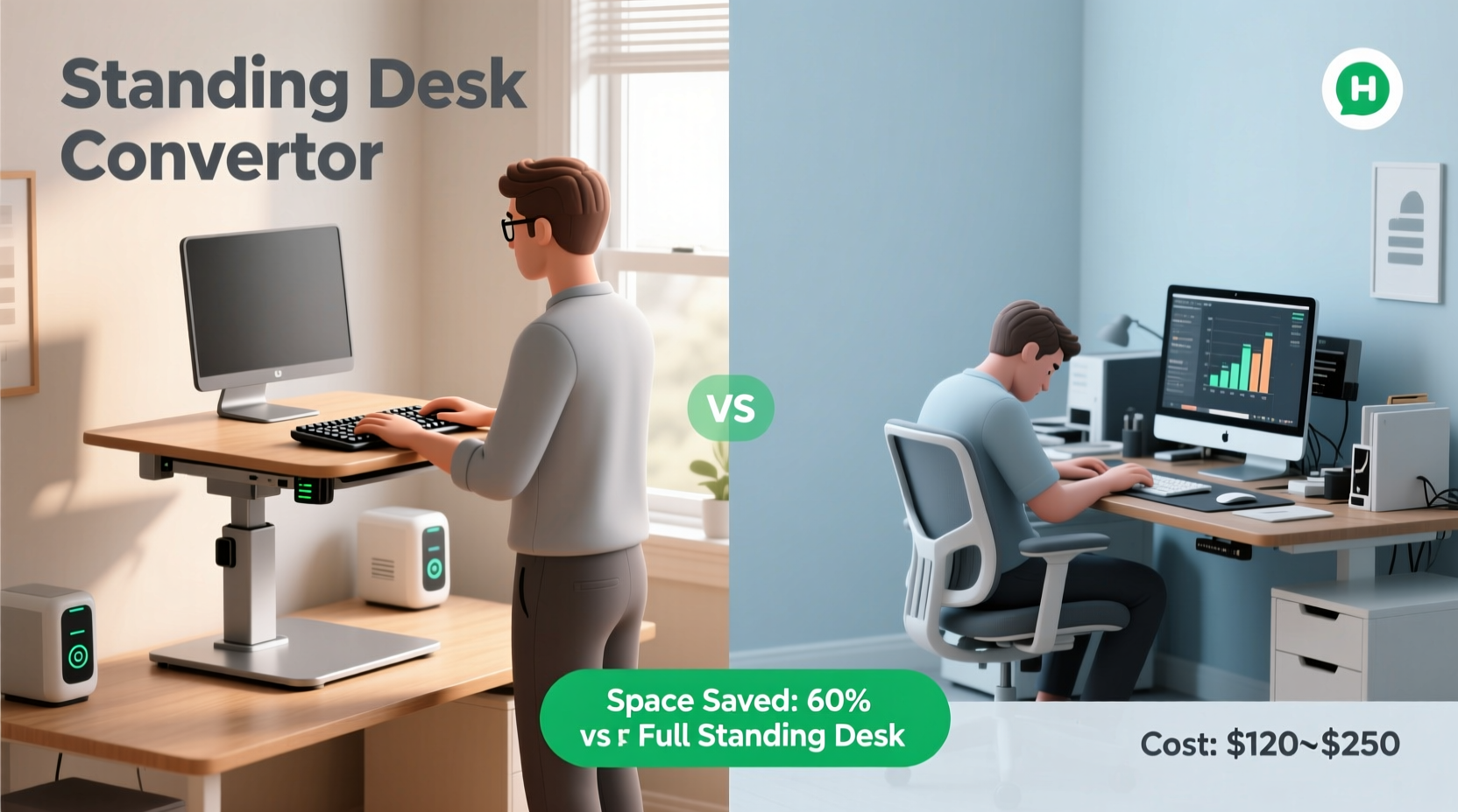 is a standing desk converter worth the space and cost for remote workers
