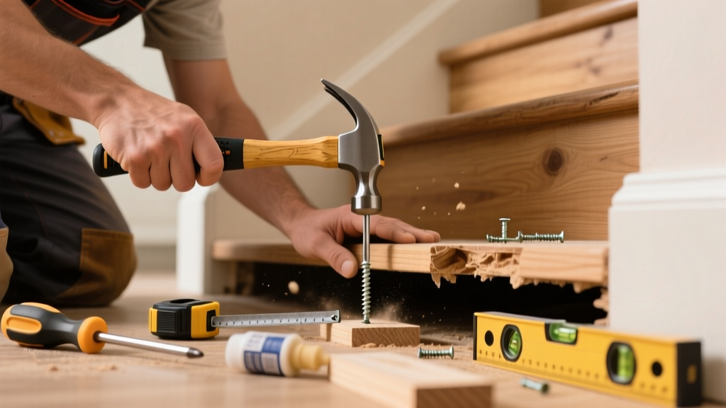 Fixing a Loose Stair Tread in the Kitchen