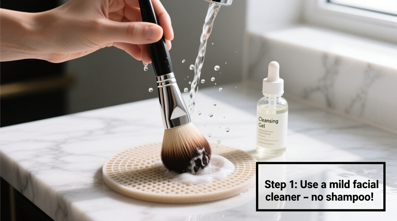 how to clean a makeup brush without using shampoo or conditioner