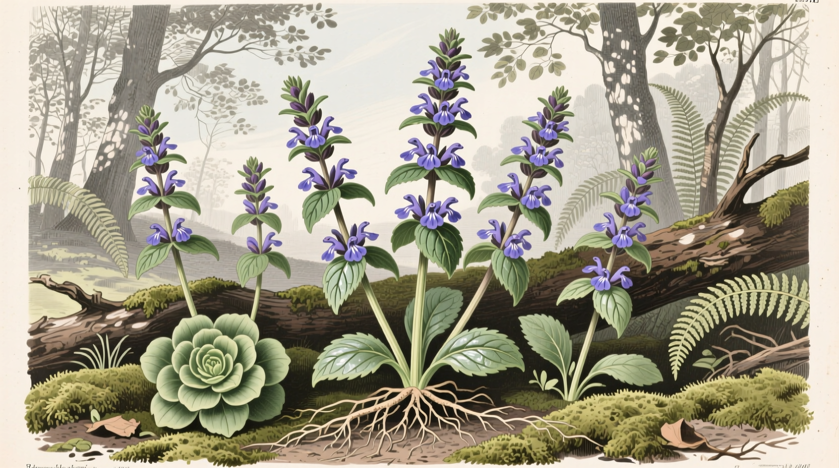 ajuga or bugleweed plants
