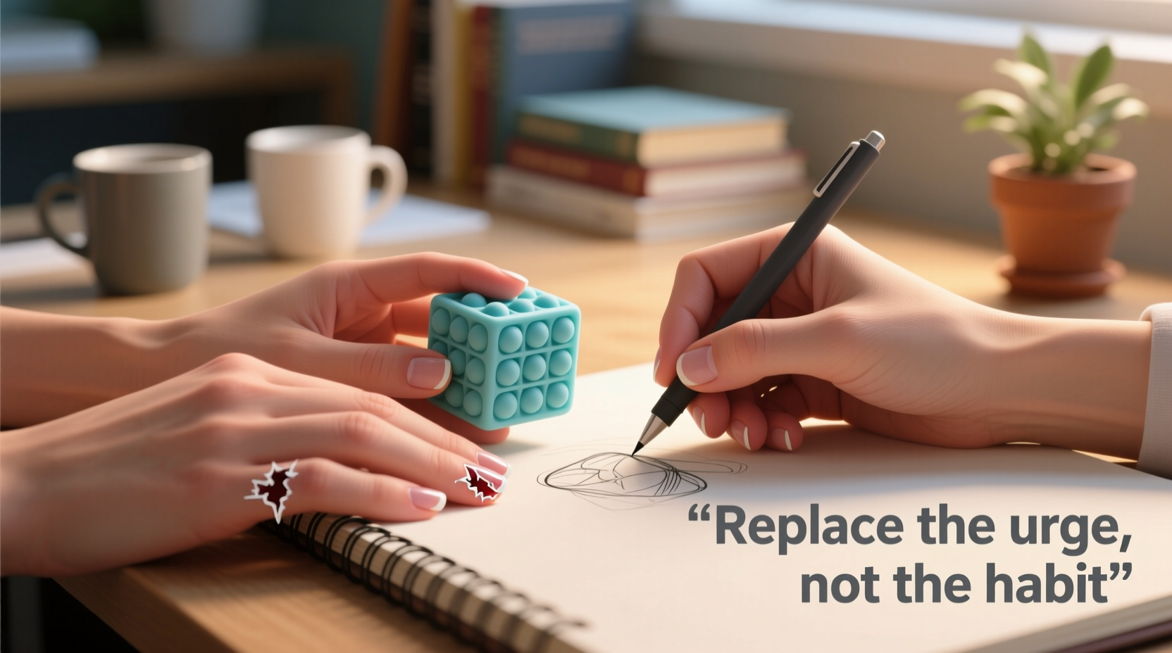 how to break the habit of nail biting with behavior replacement tricks