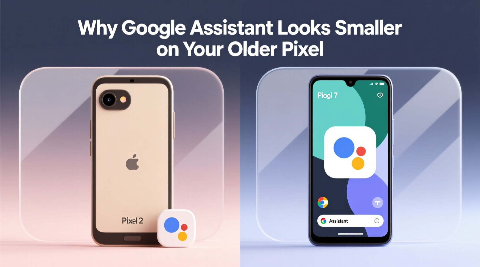 why google assistant looks smaller on your older pixel