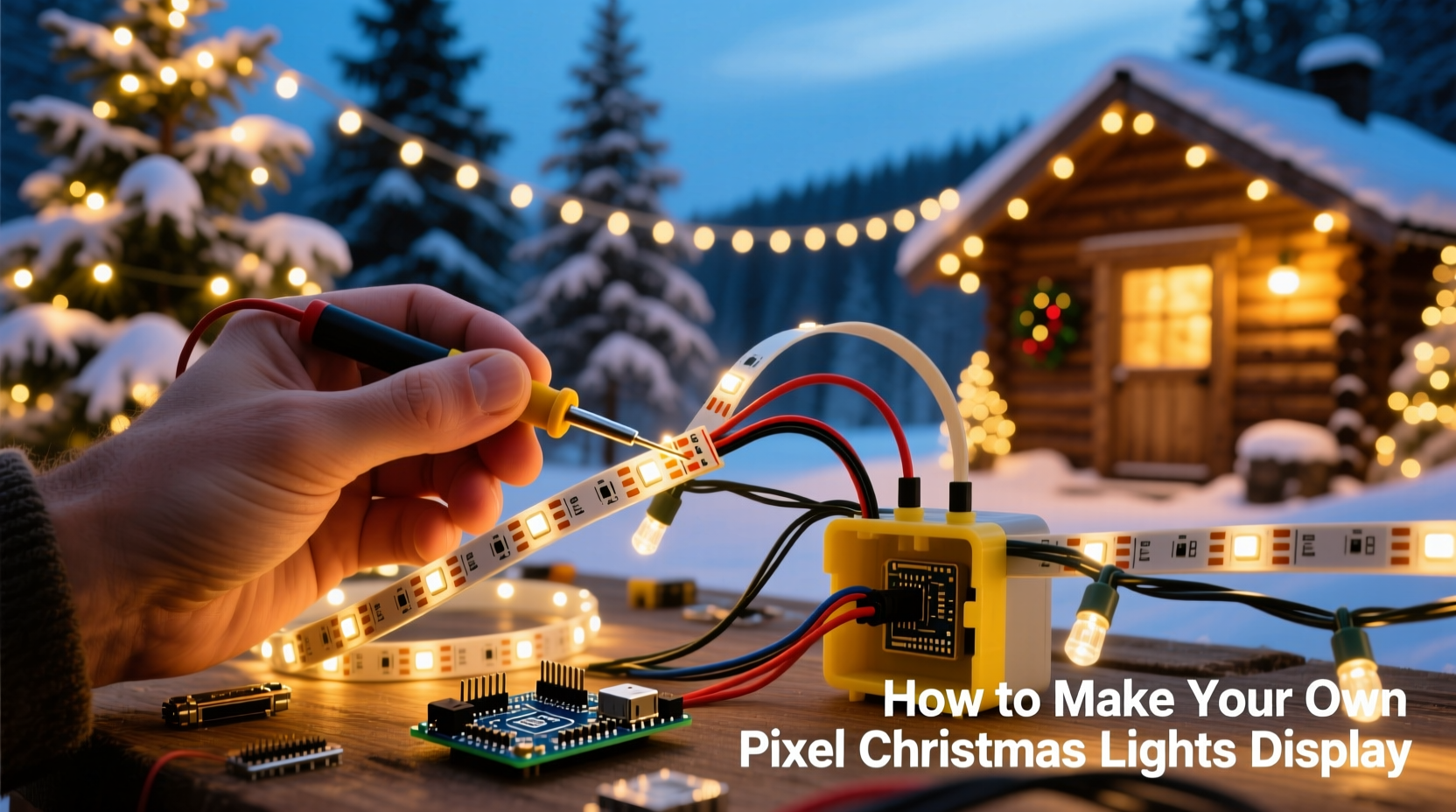 how to make your own pixel christmas lights display with ws2812b strips