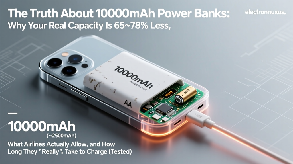 The Truth About 10000mAh Power Banks: Why Your Real Capacity Is 65–78% Less, What Airlines Actually Allow, and How Long They *Really* Take to Charge (Tested)