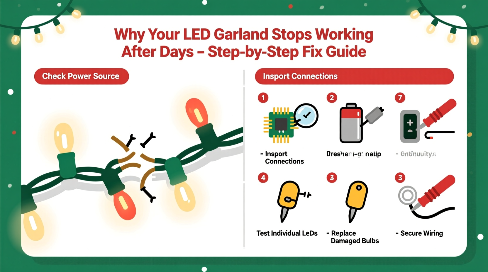 why does my led christmas garland stop working after a few days troubleshooting guide